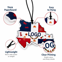 Ambientador de Coche Personalizado con Logotipo de la Bandera de República Dominicana en Forma de Mapa, de Cartón Grueso, Regalo Promocional para Talleres de Detallado de Automóviles