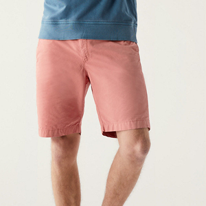 Bouton plus proche avec haute qualité fermeture éclair mouche sergé tissu été plage porter hommes marque pantalons courts couleur unie Shorts fournisseur - Product Image 2