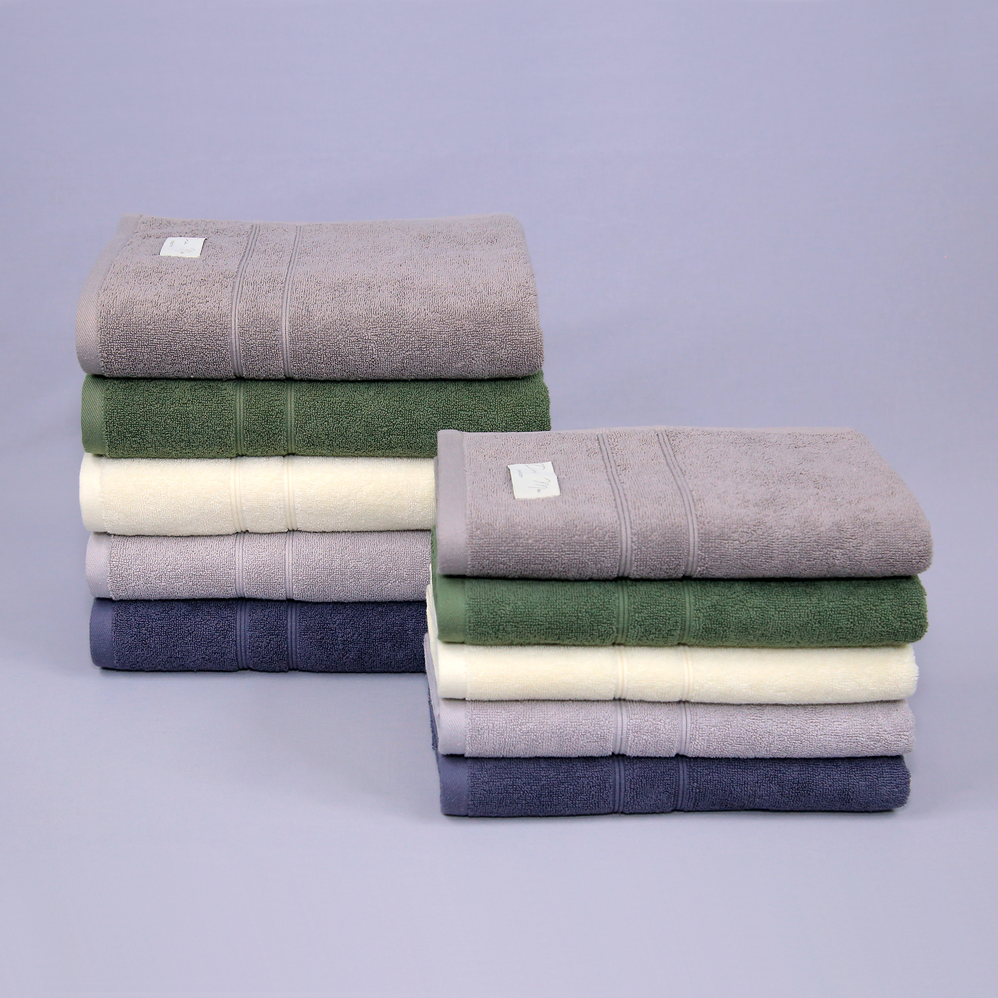 Ravon 2-Piece Cotton Solid Color Lightweight Towel Set Face Bath Terry Fabric Eco-Friendly Soft Absorbent Skin-Friendly