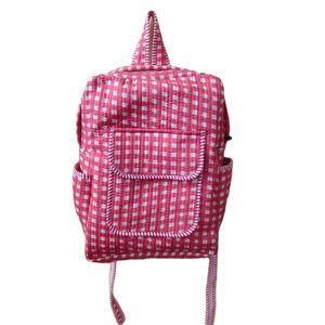 Girls' Geometric Quilted Zipper <b>Backpack</b> <b>Large</b> <b>Capacity</b> Cotton Lining Anti-Theft Daily School Travel Use Wholesale Kaya Loom - Product Image 1