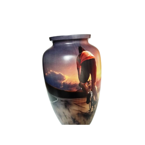 Urne en métal antique pour cendres humaines adultes Urne funéraire en métal baguée pour animaux de crémation Top Leading Design pour Memoria - Product Image 3