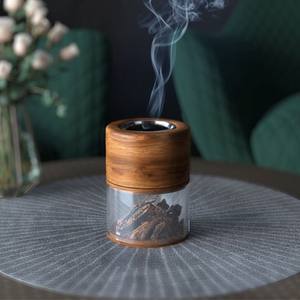 Quemador de Incienso Bakhoor de Madera y Metal Más Vendido con Tarro de Almacenamiento Acrílico, Porta Incienso de Oud de Lujo para Decoración del Hogar Árabe y Elegante - Product Image 1