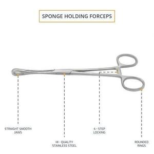 <b>Sponge</b> Holding Forceps Stainless Steel Surgical Instrument - Product Image 3