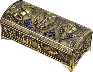 Hộp Trang Sức Kim Loại Trang Trí Phong Cách Ai Cập Cổ Đại Sản Xuất Tại Ai Cập (Đồng Cổ) Được Làm Thủ Công Bởi Adiba Trang Trí Nhà Cửa - Product Image 2