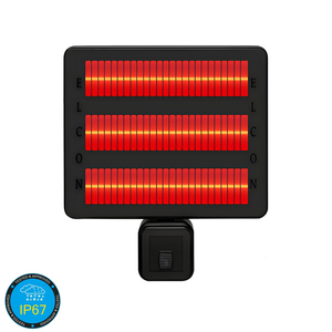 Calentador Eléctrico Industrial Infrarrojo con Control Remoto ELCON RCTH 6000, 6000W, IP67, Impermeable, Aluminio Negro, Triple Lámpara - Product Image 3