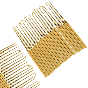 Ensemble de micro-dissecteurs Rhoton 20 pièces en acier inoxydable plaqué or, instruments chirurgicaux manuels, approuvés CE - Product Image 4