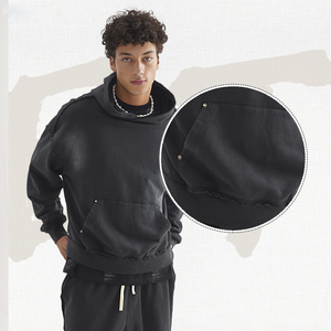 Sudadera con capucha lavada con ácido vintage de peso pesado para hombre con logotipo personalizado 100% algodón ropa de calle desgastada Boxy Crop para invierno - Product Image 1