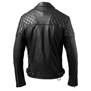 Veste en cuir véritable élégante et de haute qualité pour homme, confortable, décontractée, style streetwear pour l'hiver, vente en gros pour motards - Product Image 2