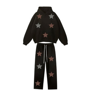 ชุดวอร์มผ้าฝ้ายขนแกะชุดวอร์มมีฮู้ดและกางเกงจ๊อกเกอร์สำหรับทุกเพศ - Product Image 1