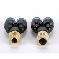 Px Y Type filetage mâle raccord en té en plastique connexion rapide raccords d'air One Touch raccords de tuyau d'air pneumatiques