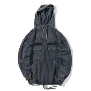 เสื้อฮู้ดแขนยาวผ้าคอตตอนโอเวอร์ไซส์สำหรับผู้ชายเสื้อฮู้ดทรงบ็อกซี่ทรงหลวมไหล่ดรอป500 GSM ดีไซน์ใหม่ - Product Image 2