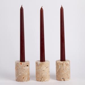 Travertine Stone <b>Candle</b> Holder Modern Handcrafted Decor Durable Natural Texture for Stylish Home Ambiance - Product Image 2
