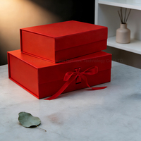 Boîte magnétique rigide pliable avec ruban de fermeture, emballage personnalisé pour vêtements, chaussures, robes, sacs à main, papier, pour boutique de détail