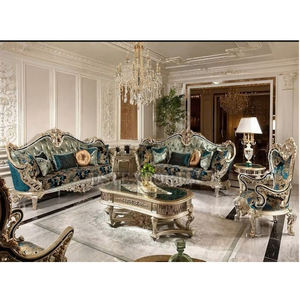 Ensemble de canapés couronne classique meubles pour salon bois de teck sculpté royal canapé de salon de luxe abordable de haute qualité Canada - Product Image 6