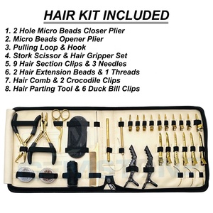 GEMSTONE ENTERPRISES Kit de Herramientas de Acero Inoxidable Dorado para Extensiones de Cabello: Alicates, Gancho de Anclaje, Pinzas de Sujeción, Clips de Sección y Tijeras de Corte - Product Image 2