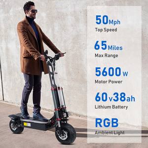 Scooter Eléctrico Plegable de 5600W, 60V, 38AH, 50 MPH, para Adultos, con Doble Motor, Neumáticos de Carretera de 12 Pulgadas - Product Image 3
