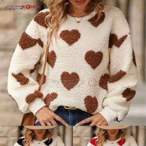 Sweat-shirt Sherpa d'hiver pour femmes avec texture épaisse et douce Pullover Sherpa Fleece Sweatshirt - Product Image 2