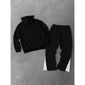 Logo personnalisé Ensemble de survêtement de course pour hommes Nouveau style de jogging évasé à capuche en coton Meilleur vendeur Sweat à capuche Streetwear pour l'hiver 2 pièces - Product Image 2