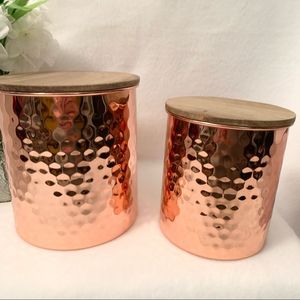 Portavelas de Cobre Martillado Personalizado al por Mayor con Tapa de Madera, Contenedor Vacío de Lujo Hecho a Mano para Decoración Navideña del Hogar - Product Image 1