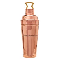 Shaker à cocktail en métal de haute qualité enduit de poudre de couleur noire avec capuchon supérieur doré Fournitures d'utilisation de bar pour la maison et l'hôtel