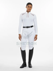 Chemise de concours d'équitation pour femmes chemise de compétition équestre à la mode avec tissu extensible et confortable pour les cavalières élégantes - Product Image 6