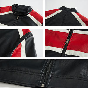 2024 New Street retro color a juego chaqueta de cuero de mano de obra pesada personalizada de alta calidad amigable PU vintage chaqueta de carreras - Product Image 6