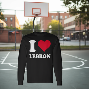 T-shirt promotionnel à manches longues Red Heart I Love for Lebron - Product Image 1