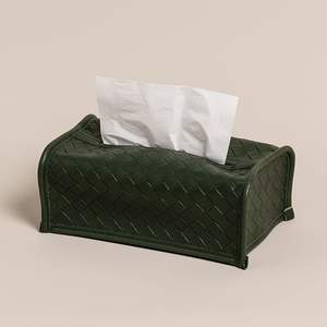 Simple pero elegante caja de pañuelos de cuero con diseño refinado para hogares, oficinas ejecutivas y salones Premium - Product Image 3