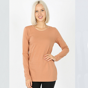 Color carbón señoras casual rayas manga larga Camiseta en blanco mujeres camisetas para uso de oficina con impresión personalizada - Product Image 6