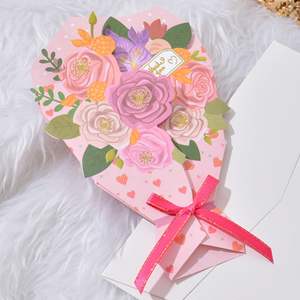 การ์ดอวยพรช่อดอกไม้ขอบคุณการ์ด<span class=keywords><strong>อวยพร</strong></span>พร้อมซองการ์ดดอกไม้สำหรับการฉลอง<span class=keywords><strong>วัน</strong></span><span class=keywords><strong>เกิด</strong></span><span class=keywords><strong>วัน</strong></span>แม่ - Product Image 2