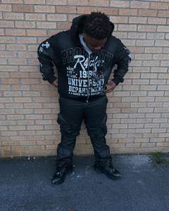 Sudadera con Capucha Extra Grande Estampada Personalizada 2025, 100% Poliéster, Lavado Ácido, Estilo Vintage, con Pedrería, para Hombre - Product Image 5