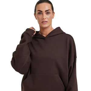 Sudadera con capucha para mujer, ropa de calle con parte delantera de invierno y logotipo personalizado, sudadera de talla grande y holgada con manga y hombros caídos para estampar - Product Image 3
