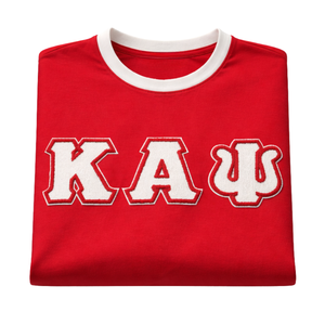 Camiseta Kappa Alpha Psi Krimson Premium de Chenille con Ribete, Talla Real, Algodón Premium, Bordada, Ropa de Fraternidad Griega - Product Image 6