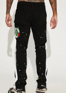 2024 pantalon imprimé personnalisé de haute qualité grande taille décontracté pile pantalon en coton droit pantalon évasé - Product Image 4