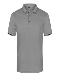 Coton Hommes Casual Court Respirant pour POLO Chemise Double Piqué Style Doux avec Imprimé Charbon Solide Respirant LYON Collection - Product Image 4