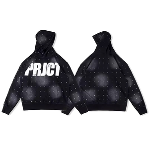 เสื้อฮู้ดดี้พิมพ์ลายน้ำเชื่อมแก้ไอ น้ำหนัก 450 กรัม คุณภาพสูง ทรงหลวม สไตล์สตรีทแวร์ลำลอง สำหรับผู้ชาย - Product Image 1