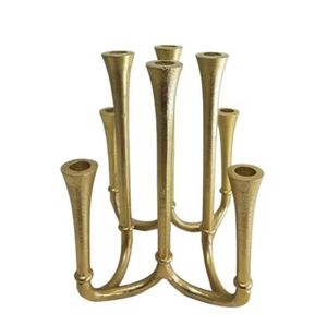 High Quality Antique <b>Candle</b> <b>Pillar</b> Holder Glass Wood Design Aluminium Classic Natural Color for Home Decor for Christmas - Product Image 5