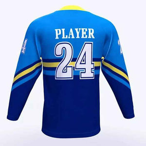 ODM, camisetas de hockey sobre hielo de manga larga para hombre, ropa deportiva de equipo de impresión por sublimación de poliéster personalizada para entrenamiento de práctica, venta al por mayor - Product Image 5