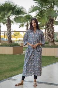 Pijamas de Verano para Mujer, 100% Algodón, Estampado Floral, Secado Rápido, Transpirable, Cintura Elástica - Product Image 4