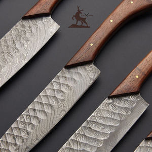 Ensemble de couteaux de chef personnalisable en acier Damas pour la cuisine Cadeau de Noël parfait pour petite amie petit ami Vente en gros Option OEM - Product Image 2