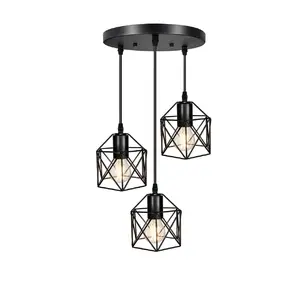 2024 Top-Notch Design Dark Black Shade Pure Solid Metal Pendant Lamp Light Metal Iron Mall Decorative Hanging Pendent Lamp