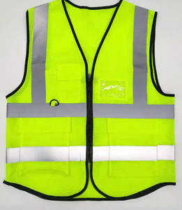 Chaleco de Seguridad Reflectante de Alta Visibilidad Tallas S-5XL para Trabajo de Construcción, Ligero, de Poliéster, con Cierre, Unisex, Ropa de Trabajo - Product Image 1