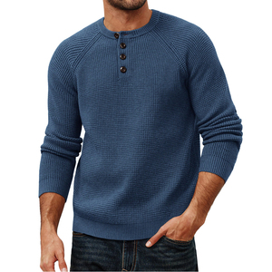 Meilleures ventes en gros Chandails d'hiver à manches longues pour hommes en tricot Nouvelle mode de chandails pour hommes en vente de couleur unie personnalisés - Product Image 1