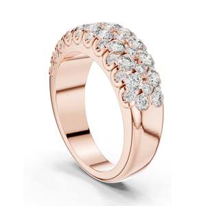 Bague éternité pavée de diamants de laboratoire de 1,92 carat au total pour femmes, clarté VVS-VS EF, or 18 carats, 14 carats, 10 carats et argent 925, rose - Product Image 5