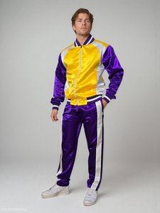 Survêtement deux pièces d'hiver en satin solide pour hommes, confortable, nouvel arrivage ensemble de jogging quotidien avec logo brodé personnalisé - Product Image 4