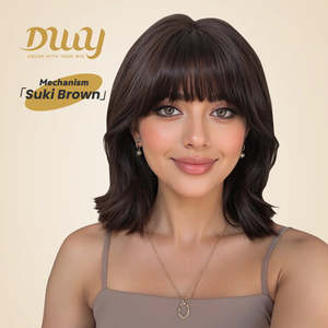 Suki-DWY 12-Inch MiraScalp Synthetic Wig Heat Resistant High-Temperature Fiber Glueless <b>Cap</b> Small Size Natural Body <b>Wave</b> Bangs - Product Image 4