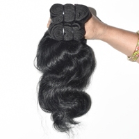 Harga Grosir Rambut Asli India Remy 100% Kutikula Tertata Rapi Model Bodywave Ekstensi 10-32 Inci Jahitan Mesin Ganda