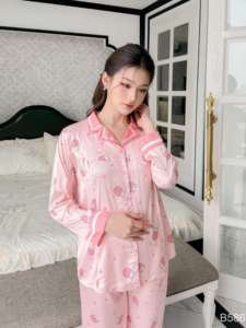 Ensemble de vêtements de maternité en soie française haut de gamme B586 respirant et absorbant la sueur doux et confortable - Product Image 4