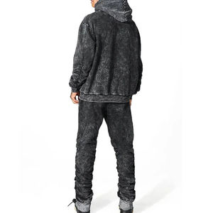 Chándal de invierno 2026 personalizado de algodón para hombre, estilo hip hop, de tejido técnico polar, ligero, de secado rápido, transpirable, con capucha y de color liso. - Product Image 1