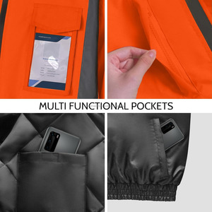 Logo personnalisable veste de sécurité Softshell haute visibilité matériau Oxford réfléchissant imperméable pour les travailleurs de la construction routière - Product Image 4